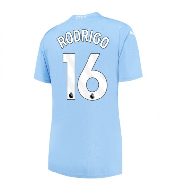 Manchester City Rodri Hernandez #16 Hjemmebanetrøje Dame 2023-24 Kort ærmer